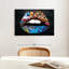 «Grunge Rainbow Lips On», reproduction sur toile-1009130567