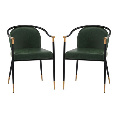 Jaquayla Gold-Tipped Modern Dining Chairs