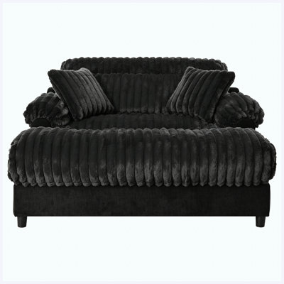 Chaise longue avec nuage et coussins noir moelleux pour le salon
