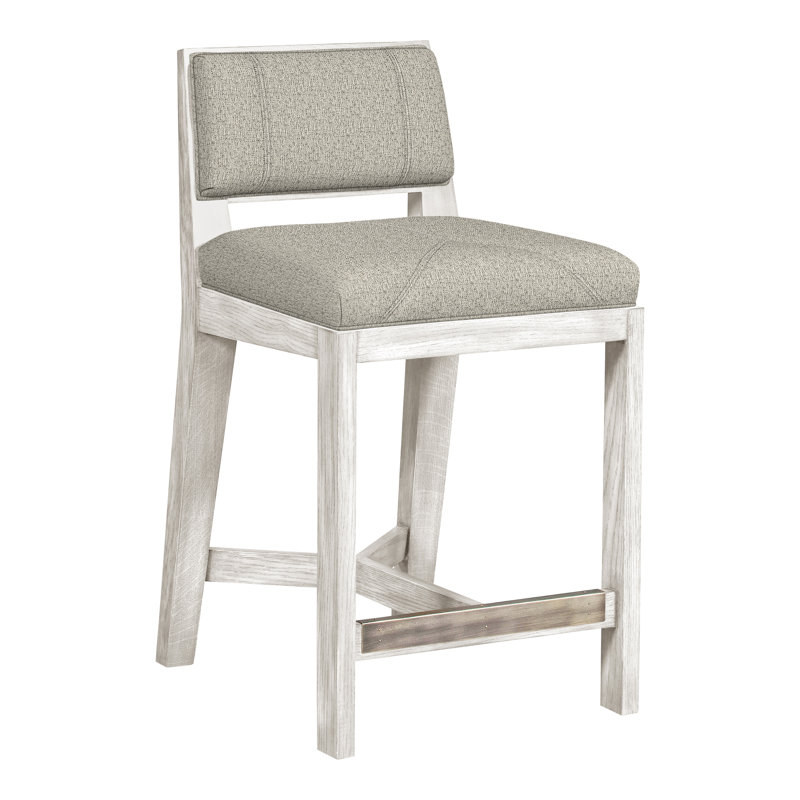 Thom Filicia Solid Wood 26.5" Counter Stool, Casa Blanca, Tuck Metal
