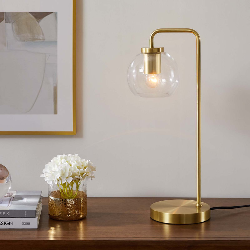 Lampe de table Modway Silo Glass Globe, Laiton satiné