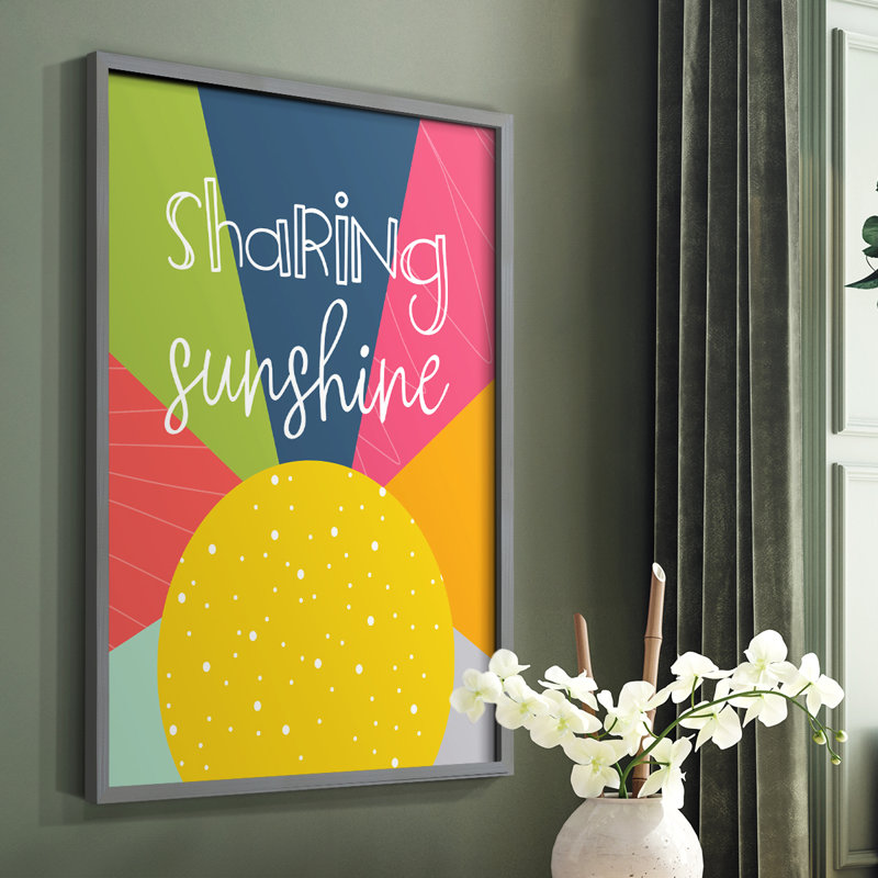 Sharing Sunshine Framed Print - Solid Wood, Gray, 10" H x 8" W