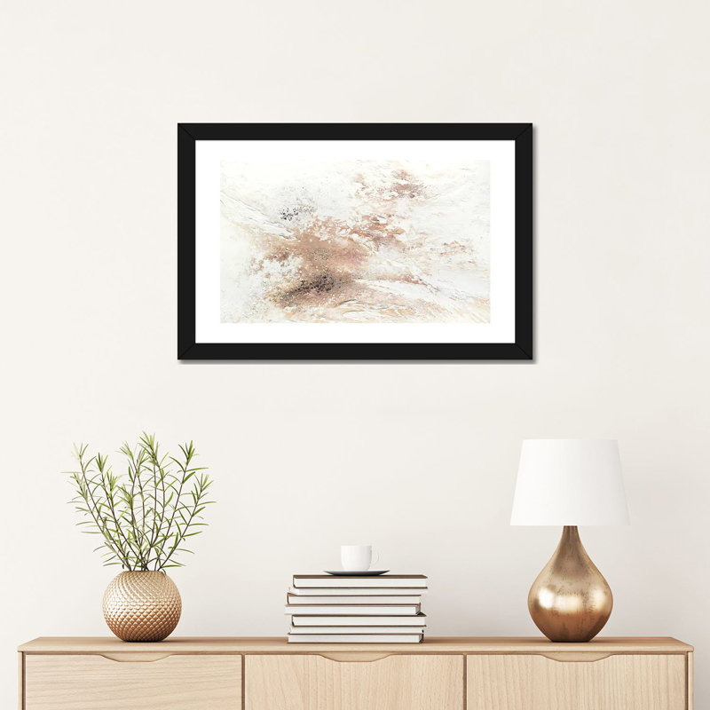 «Rose Gold Snow» par Spell rebond Fine Art - impression, Papier encadré noir, H 16 po x l 24 po x P 1 po, Blanc