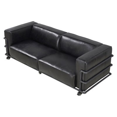 Canapé en cuir moderne industriel Henry (2 couleurs disponibles)