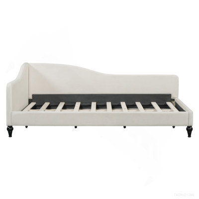 L-Shaped Linen Daybed, With Solid Wood Legs