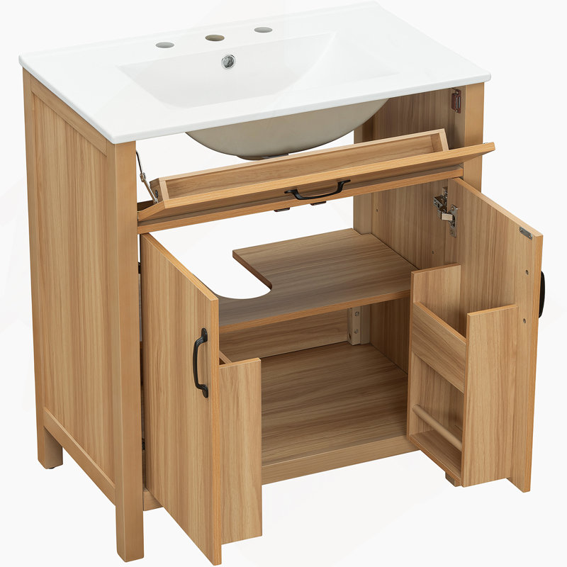 High - Quality Wood Bathroom Vanity with Multiple Storage Options, Soft - Close Features, and Adjustable Components for a Functional Bathroom Space
