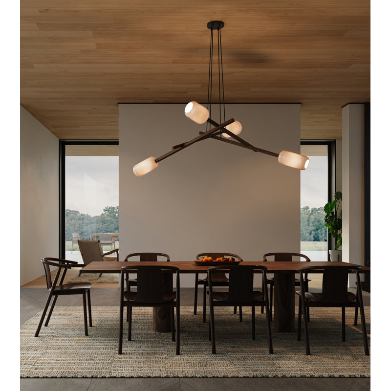 Locus 4 - Light LED Chandelier, Brushed Brass