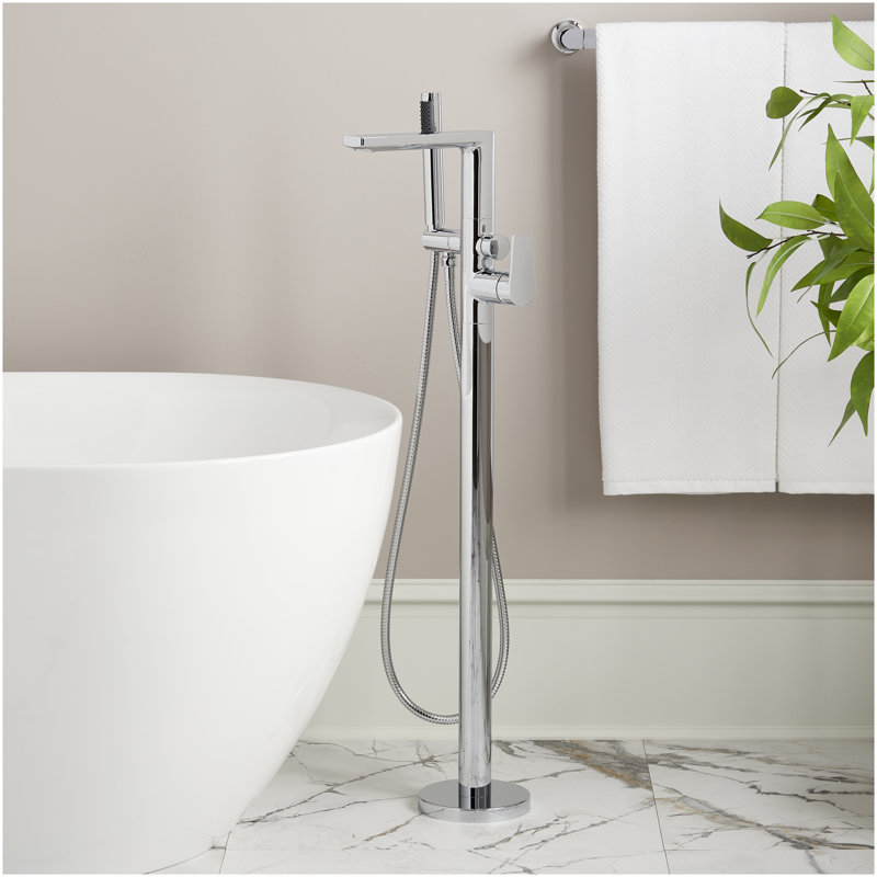 Berwyn Freestanding Tub Faucet with Hand Shower and Rough-In Valve - Matte Black, Matte Black