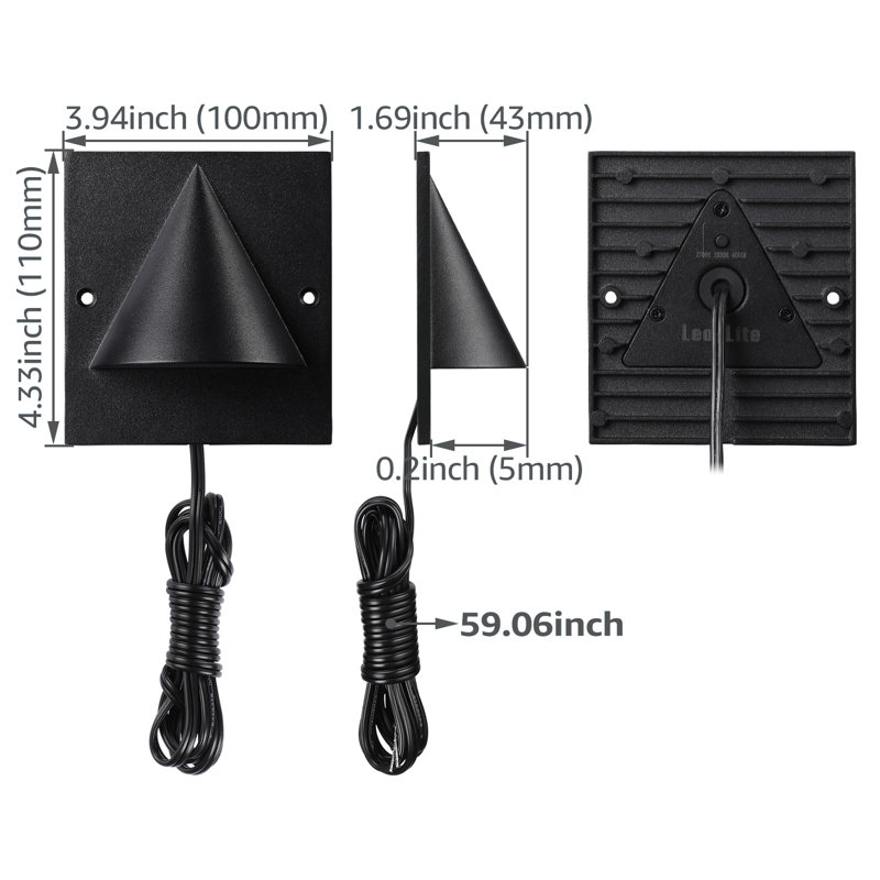 LED Metal Fence Light Colour Temperature Selectable for Deck Stair