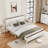 Givens Wood And White Metal Frame Platform Bed With Headboard Noise Free-393639404
