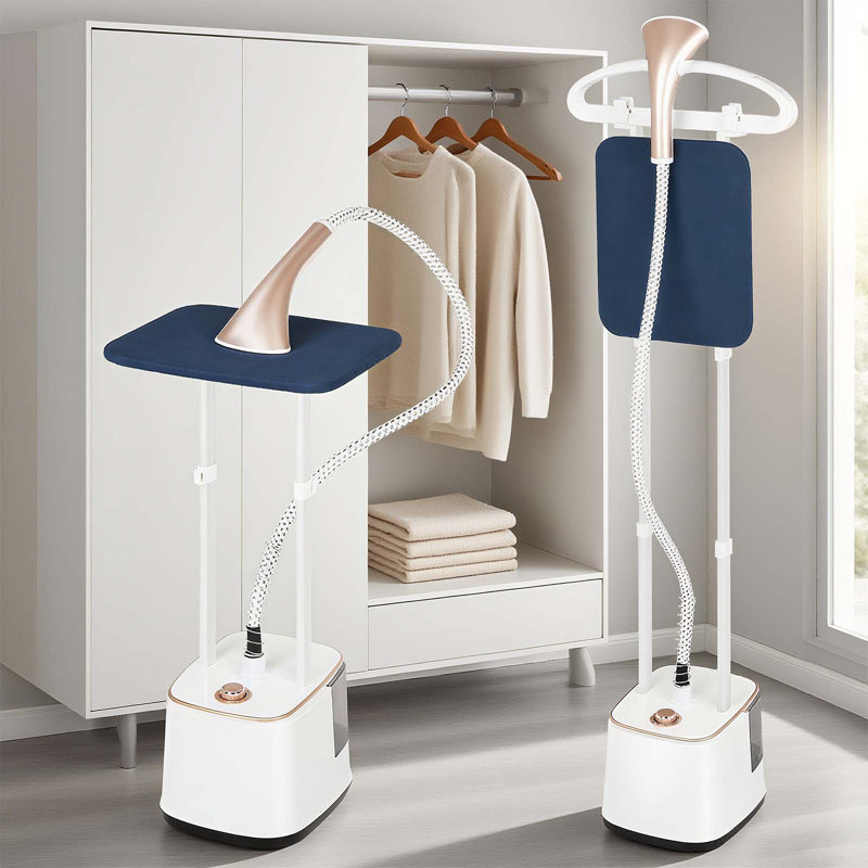 2000W Standing Garment Steamer With Adjustable Double Rods, 2.7L Tank & 10 Steam Levels, Pink, Pink
