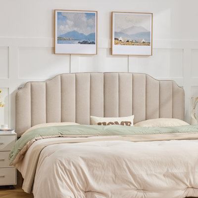 Vertical Channel Tufting Upholstered Adjustable Headboard