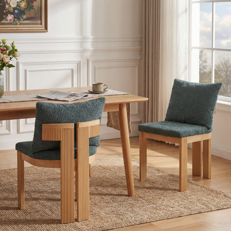 Ensemble de 2 chaises de salle à manger d'intérieur Boucle, Vert