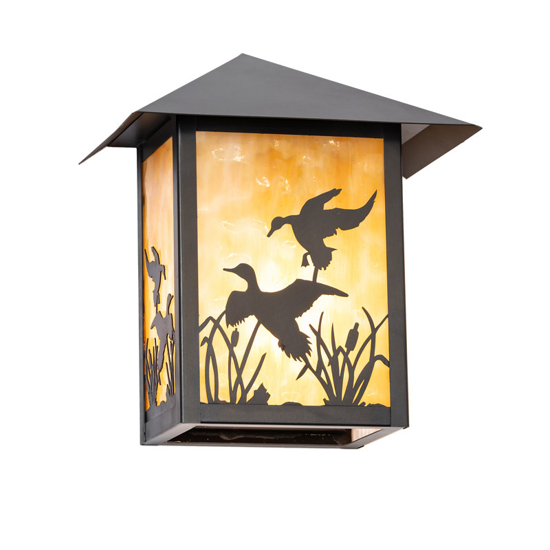 9" Wide Seneca Ducks In Flight Left Wall Sconce