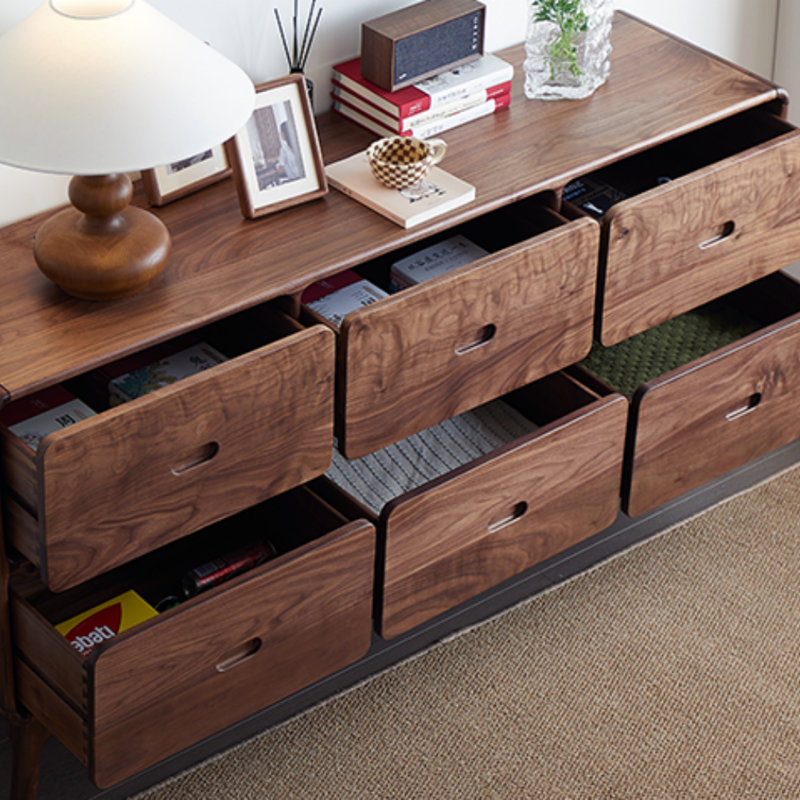 Commode d'appoint simple en noyer noir