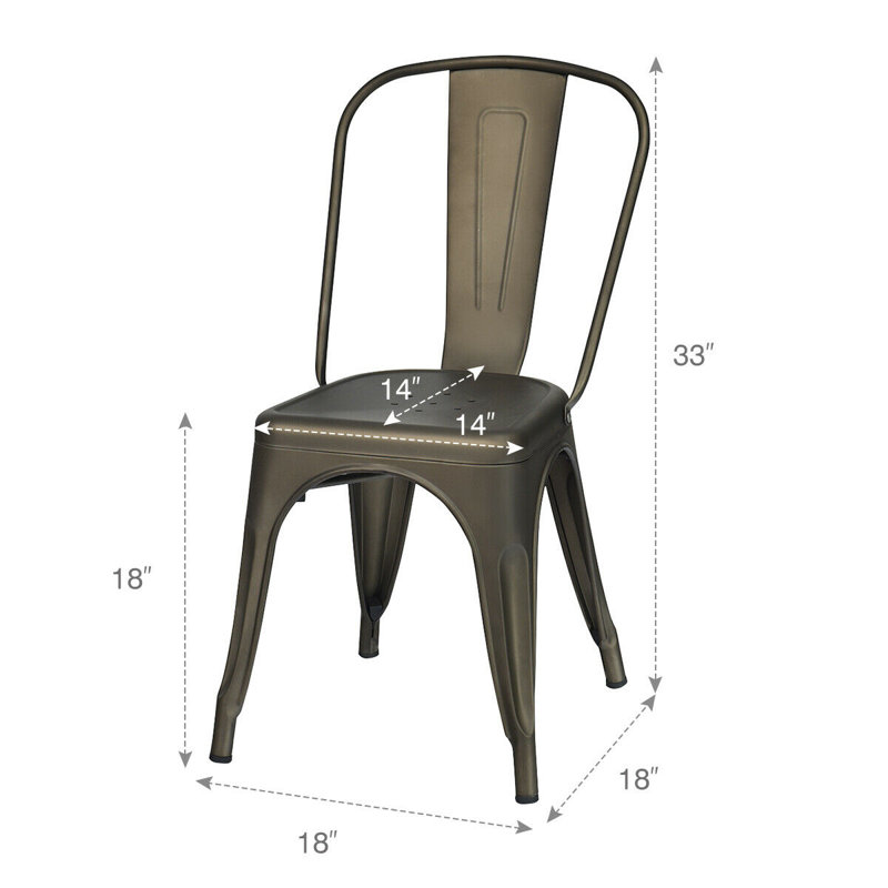 Reece 18'' H Stacking Side Chair, Gray