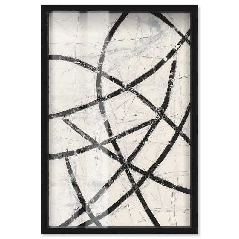 Décoration murale Intersecting Lines I Shadowbox Print Line par Art Remedy, H 25 po x l 17 po, Noir