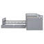 Lit plateforme simple avec 7 tiroirs et garde-corps complets - Lit de rangement gris pour les petites pièces-1160020418