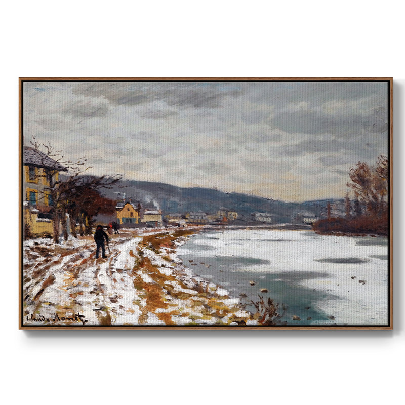 La seine à Bougival, 1869, Noyer, H 27 po x l 41 po x P 2 po