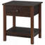 End Table With Drawer, Side Table With Top And Bottom Shelf For Small Spaces, Dark Brown