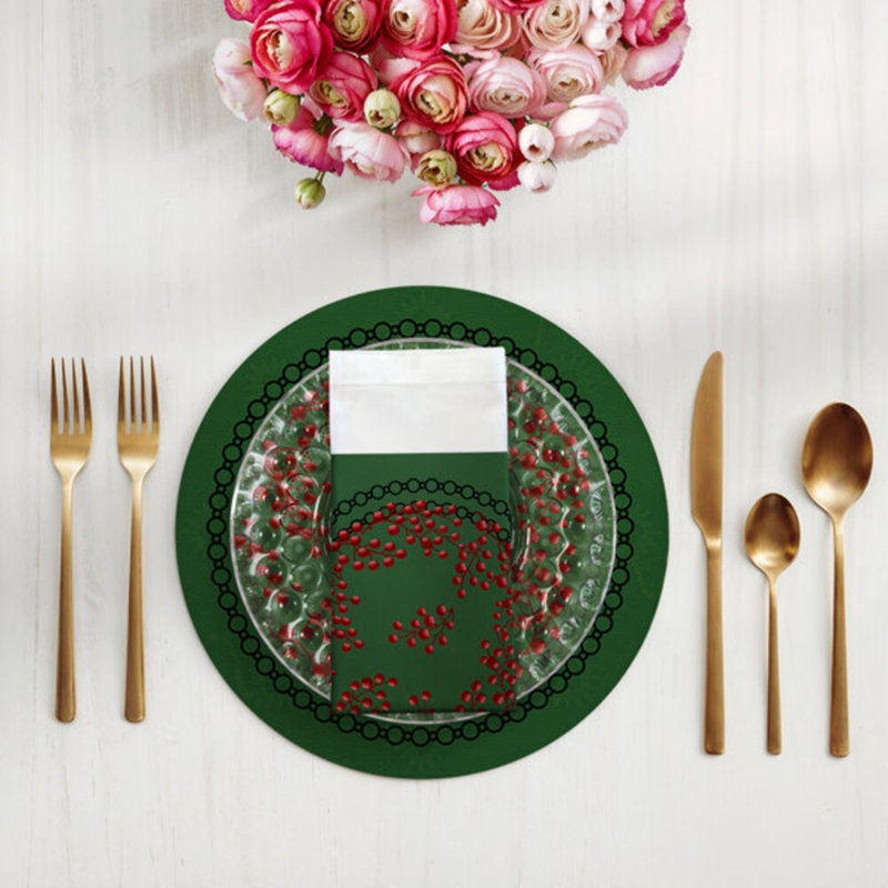 Serviettes de table Christmas Berries, Red Green