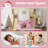 Twin Size House Loft Bed With Sills And Tents, Solid Wood Loft Bed With Ladders And Slide, Chic Design With Lights, No Box Spring Needed, Natural+pink-2114181130-2114181133