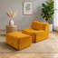 Chaise d'appoint rembourrée avec repose-pieds pour le salon, la chambre à coucher-913700496