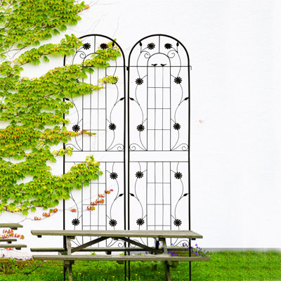 2 Pack Metal Garden Trellis Rustproof Trellis For Climbing Plants Outdoor Flower Support