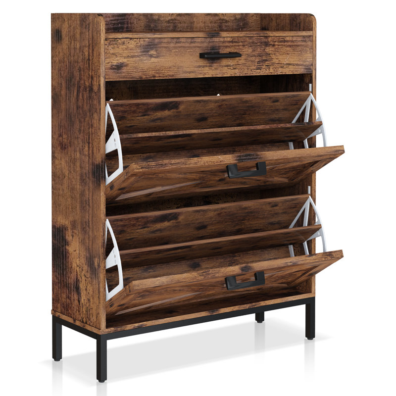 12 Pair Flip Down Shoe Storage