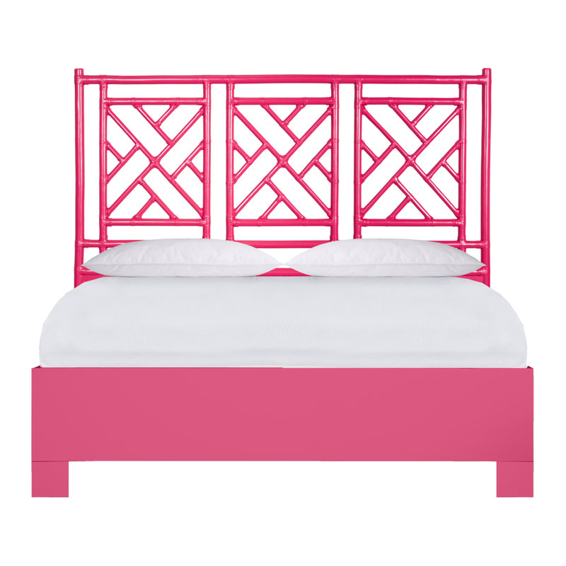 Chippendale Open-Frame Bed, Queen, Hot Pink