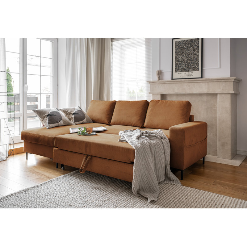Lofty Lilly 4 seater Corner Sofa Bed, Left Hand Facing, Brick