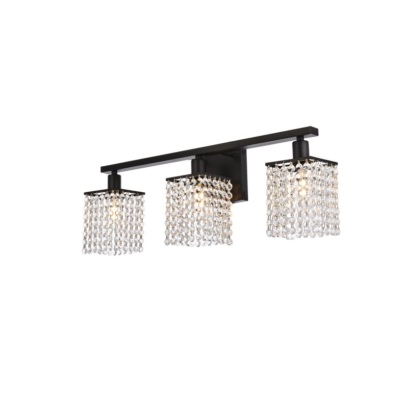 Presler Dimmable Vanity Light, Black, 8.4" H x 5.8" W x 24" D, 3 Lights