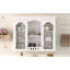  Wall Mounted Medicine Cabinet, Bathroom Cabinet with 2 Glass Doors, Over Toilet Storage Organizer, White