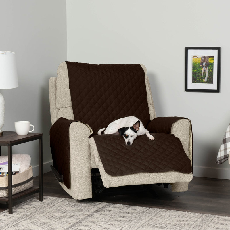 Box Cushion Armchair Slipcover, Espresso/Clay