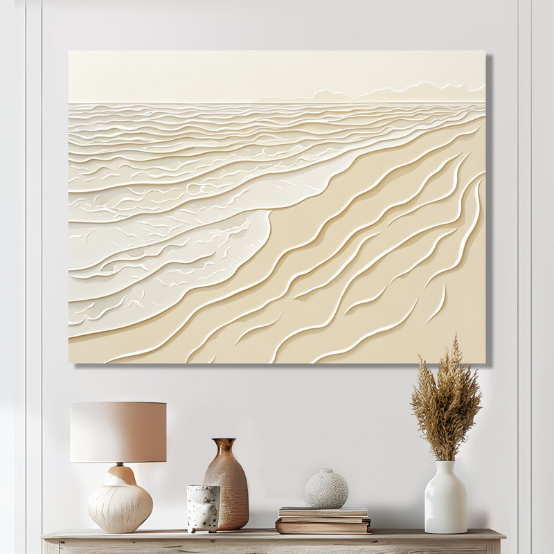 Sable doré côtier - reproduction d'art mural côtier, H 12 po x l 20 po, Toile tendue, Ne s’applique pas