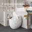 Toilette moderne en forme d'œuf - 1 pièce, 1,28 GPF, chasse simple, blanc brillant, conception écoénergétique