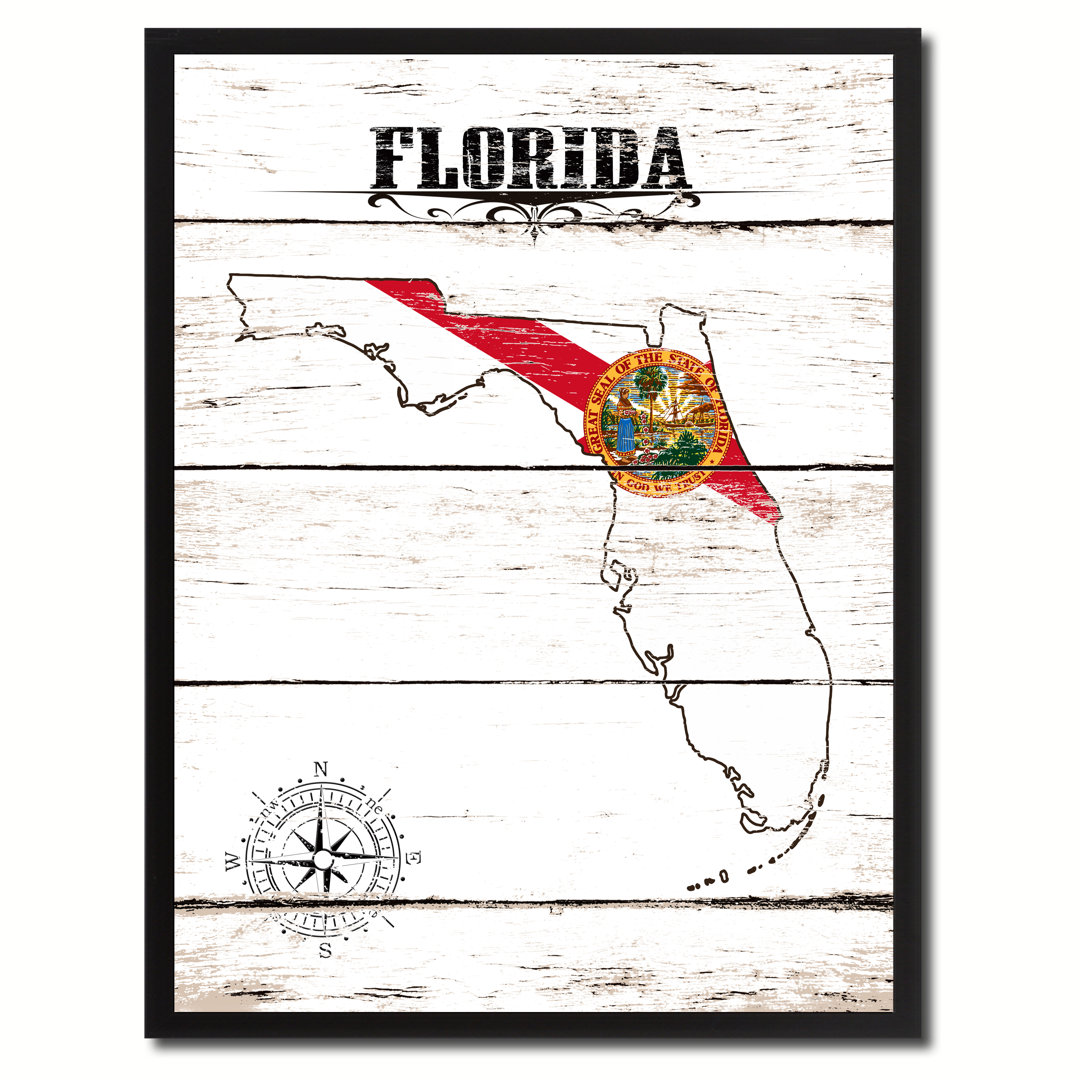 Florida State Vintage Flag - Graphic Art Print on Canvas Wrought Studio™