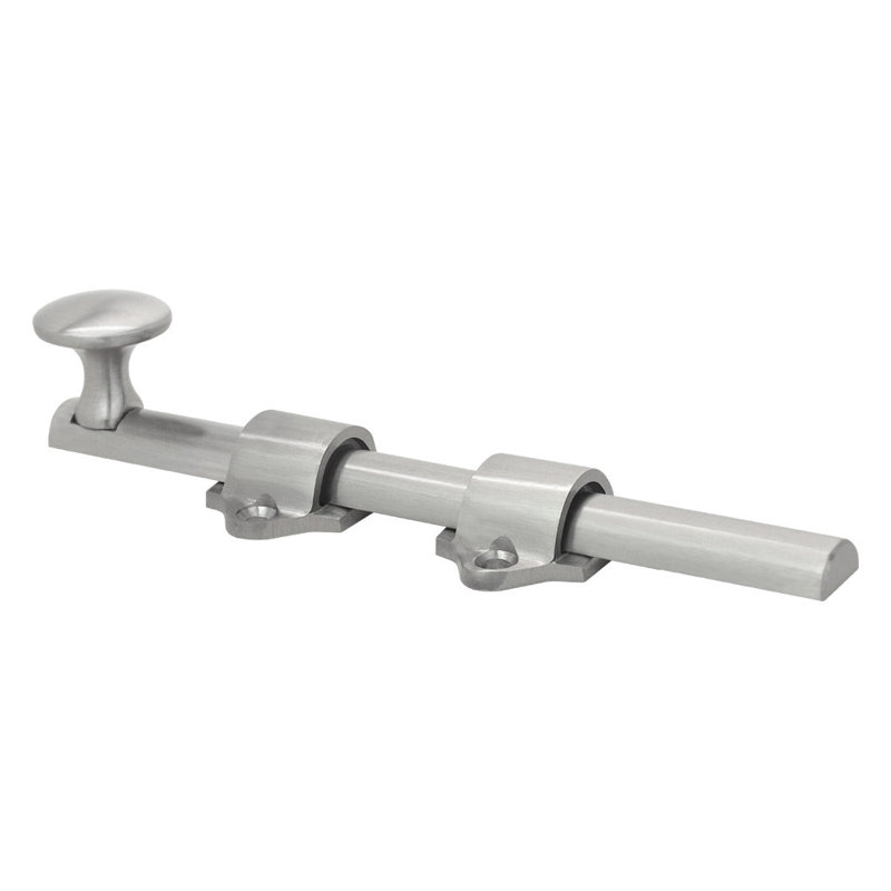 Boulon de porte hollandais robuste en laiton massif, Nickel satiné, H 6 po x l 1,625 po x P 0,8125 po