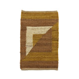 Rectangle Geometric Hand Woven Flatweave Hemp Area Rug in Brown/Yellow
