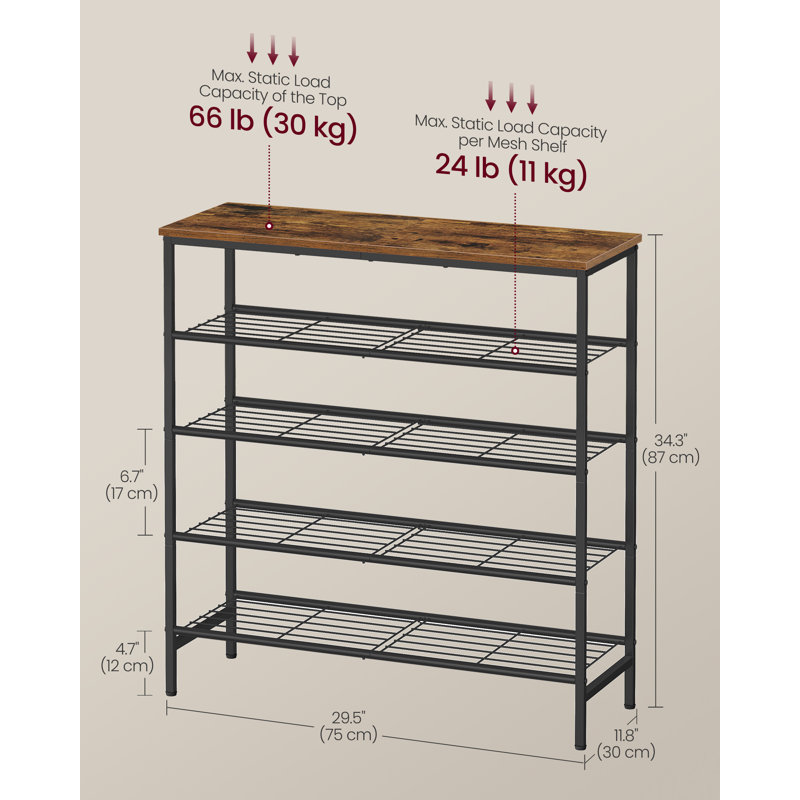 Bordovice Shoe Rack, 87cm H x 75cm W x 30cm D