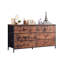 6 Drawer Dresser, Tall Chest Organizer Drawer Dresser, TV Stand with Storage, Closet Storage Drawers with Sturdy Steel Frame, Fabric Storage Tower for Bedroom, Hallway, Closet, Rustic Brown