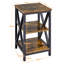 Metal Frame End Table with Shelves, 3 Tier Sofa Side Table 