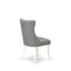 Ensemble de cuisine 5 pièces Mid-Century pour 4 personnes en polyester et table ronde / ovale - finition lin blanc.-664705223-667199030