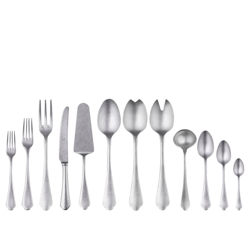 Dolce Vita Flatware Set - 67 Pieces - Gold, Pewter