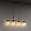 Luminaire suspendu linéaire à 4 lumières avec texture de bois