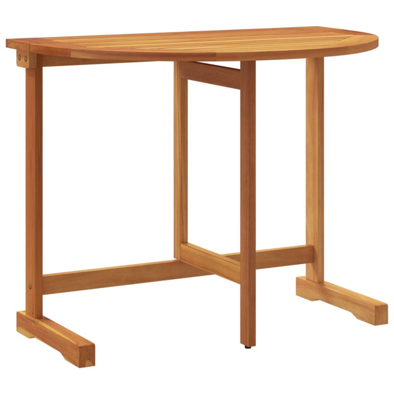  Balcony Table Brown Solid Acacia Wood Medium Foldable