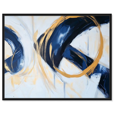 Navy and Gold Rings II Canvas Luxury Abstract Art by 