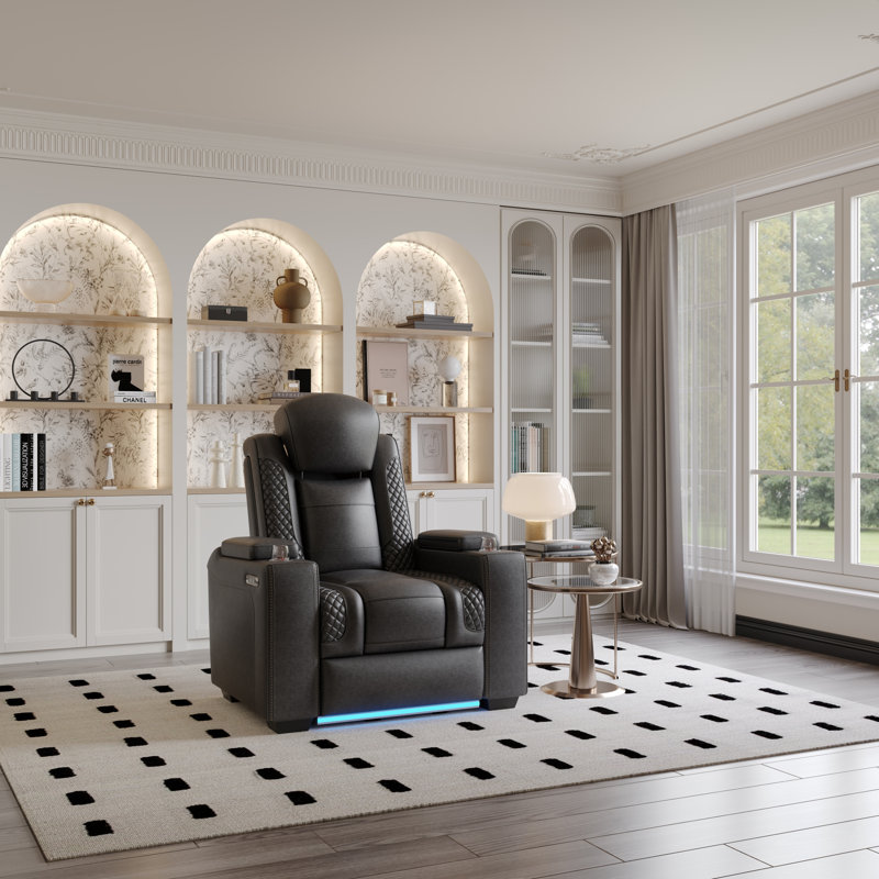 Sièges de cinéma maison, fauteuil inclinable de cinéma avec USB et Type-C, H 41 po x l 39 po x P 38 po