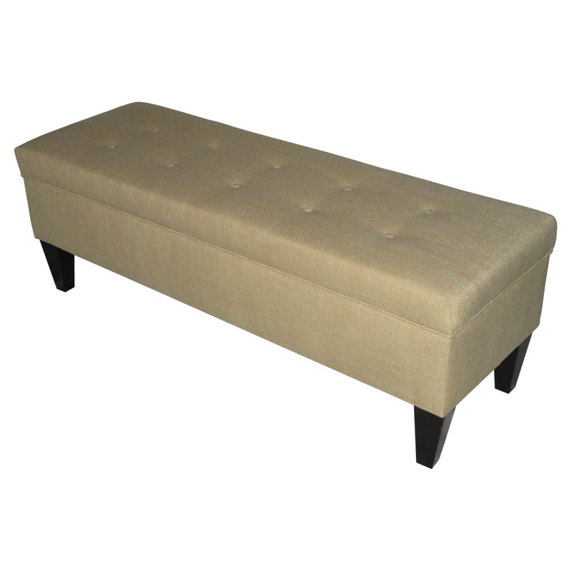 Banc de rangement rembourré Potrero, Brun clair