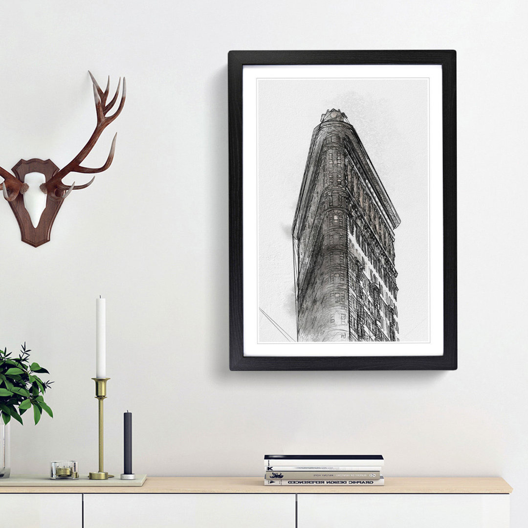 Flatiron Building in New York City in Abstract - Picture Frame Graphic Art Print